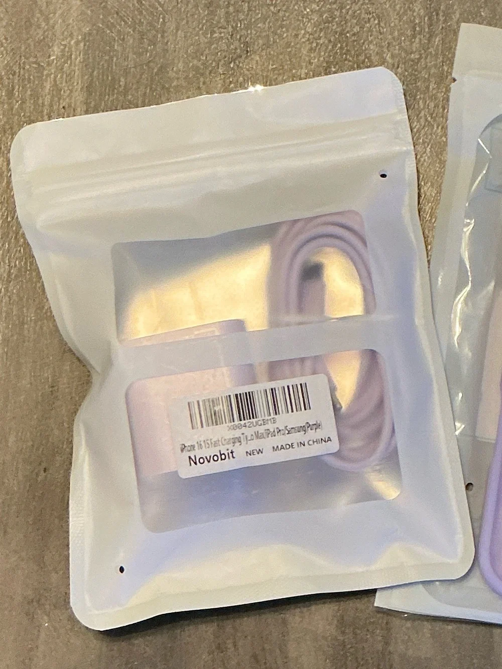 NWT Purple Silicone MagSafe Compatible iPhone17 Case USB-C Charger Cable & Block